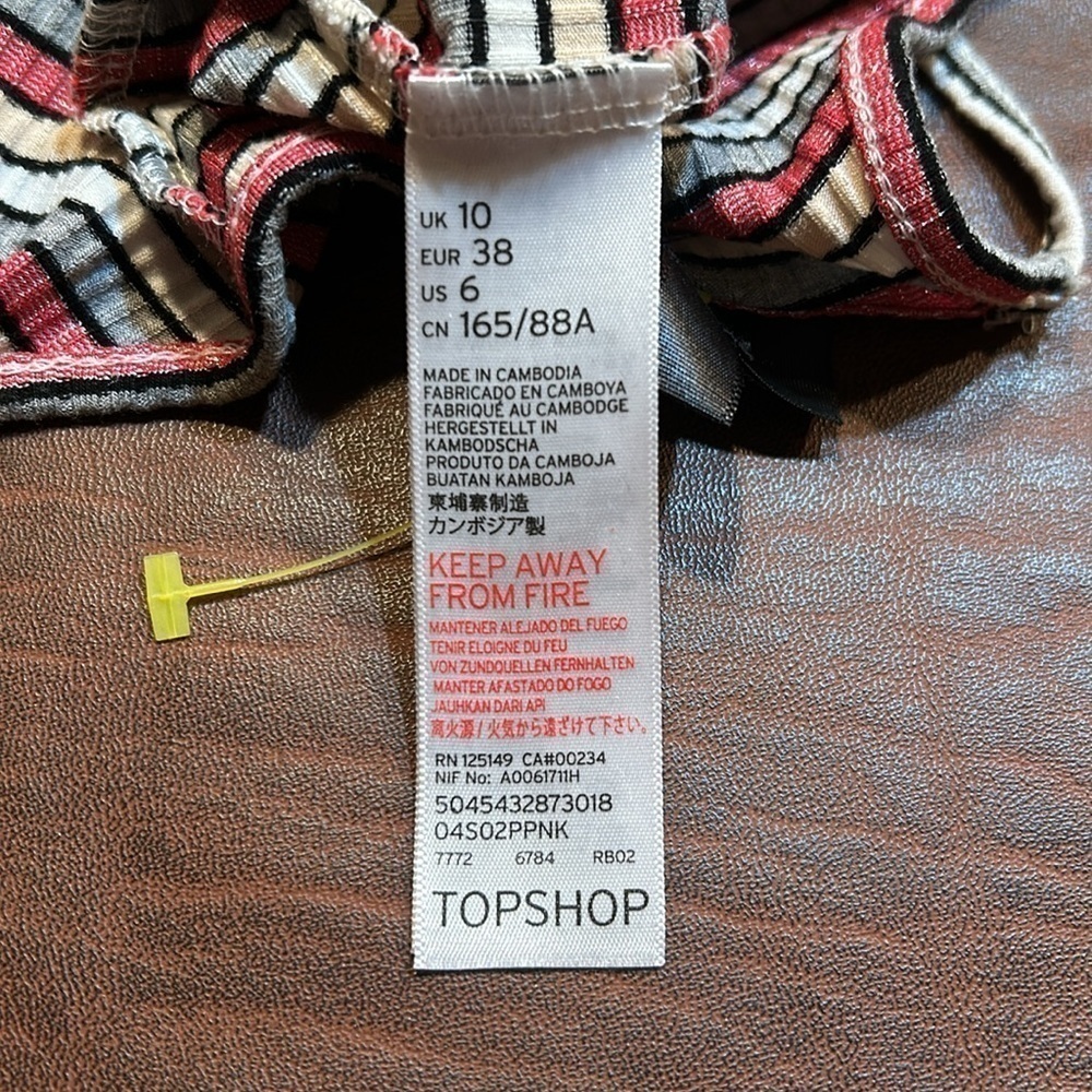 TOPSHOP Sexy Striped Crop Tank Top Size 6 - Picture 8 of 9